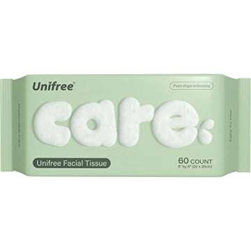 Unifree Facial Tissues I Dry Wipes I Makeup Remover, 8-pack Value Pack, 480 Count