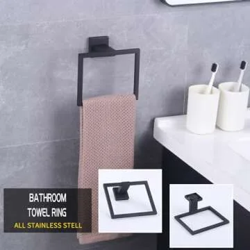 Premium Bathroom Hardware Set in Matte Black Finish