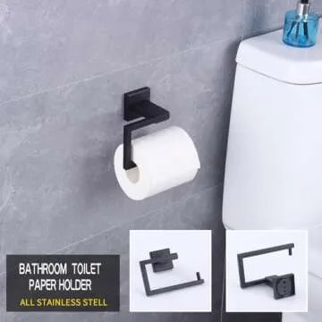 Premium Bathroom Hardware Set in Matte Black Finish