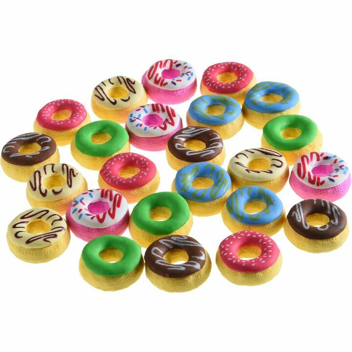 Cute 3D Donut Erasers for Kids - 24 Pack