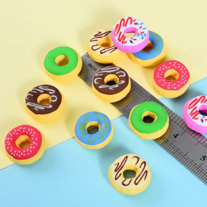 Cute 3D Donut Erasers for Kids - 24 Pack