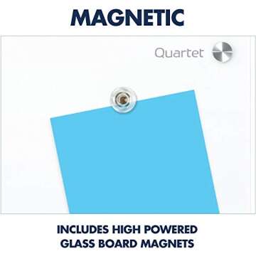Quartet Magnetic Glass Dry Erase White Board, 96" x 48" Whiteboard, Frameless, Brilliance White High Contrast White Glass (G29648W)