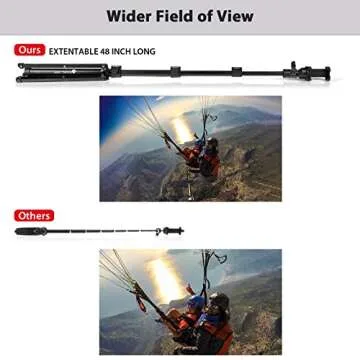 Hpusn Phone Tripod Stand: 48 inches Extendable Cell Phone Tripod, Selfie Stick for iPhone & Android Phone, Heavy Duty Aluminum & Lightweight