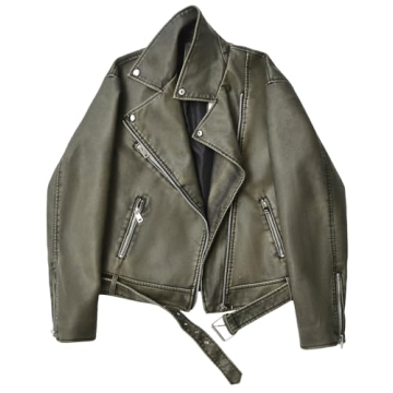 LY VAREY LIN Women's Faux Leather Biker Jacket - Stylish & Windproof