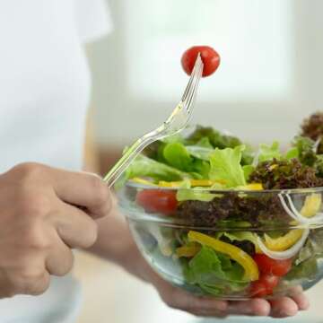 Dealusy 100 Count Extra Heavy Duty Clear Plastic Forks Disposable, BPA-Free, Heat Resistant, Solid and Durable Disposable Forks Bulk, Premium Plastic Forks heavy duty for Party Supply