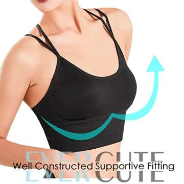 Evergcute Cross Back Sport Bras for Comfort & Support