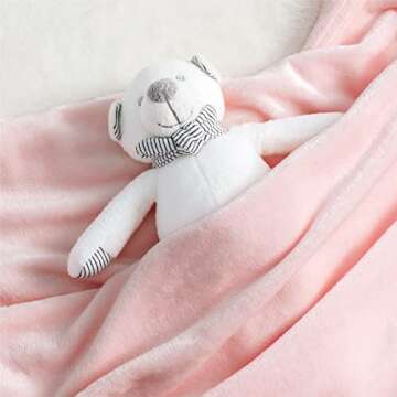 Bedsure Bedding Fleece Blanket for Girls and Boys - Soft Cozy Cute Small Throw Blankets for Travel, 43x55 Inches, Pink