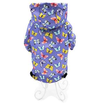 for Small Pet Cat Dog Raincoat Hoodie Coat Waterproof Rain Jacket Rainwear (S: Length - 12", Purple)