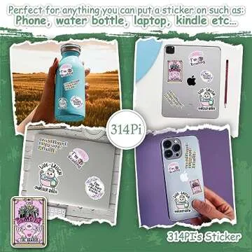 314PI (3pcs) The Reader Sticker, Tarot Stickers, Tarot Cards, Book Stickers For Adults, Bookish Water Assistant Die Cut Sticker for Laptop Phone Water Bottle Skateboard, Book Stickers, Reading