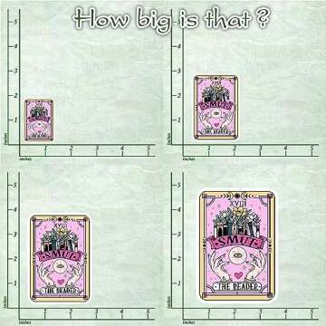 314PI (3pcs) The Reader Sticker, Tarot Stickers, Tarot Cards, Book Stickers For Adults, Bookish Water Assistant Die Cut Sticker for Laptop Phone Water Bottle Skateboard, Book Stickers, Reading