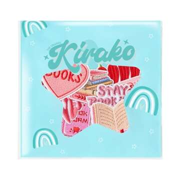 Kirako 8Pcs Bookish Iron on Patches Pink Sew on Repair Embroidered Applique DIY Craft Accessories Book Club Reading Gifts for Women Girls Bookworm Book Lover Clothes Backpacks Hats Dress Jackets Jeans