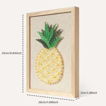RM Studio DIY Pineapple String Art Kit with All Necessary Accessories and Frame for Kids Students, A...