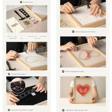 RM Studio DIY Pineapple String Art Kit with All Necessary Accessories and Frame for Kids Students, Adult Crafts Kit, Home Wall Decorations Unique Gift