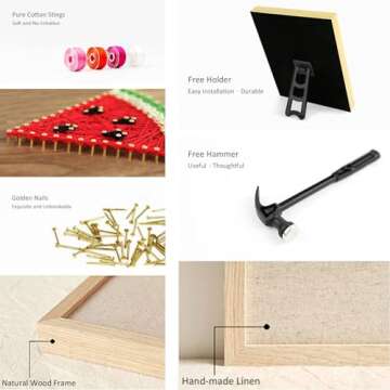 RM Studio DIY Pineapple String Art Kit with All Necessary Accessories and Frame for Kids Students, Adult Crafts Kit, Home Wall Decorations Unique Gift