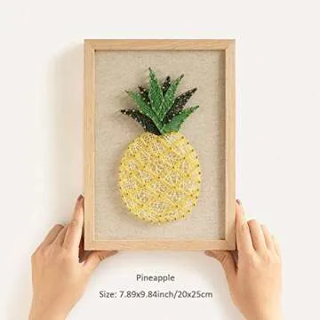 RM Studio DIY Pineapple String Art Kit with All Necessary Accessories and Frame for Kids Students, Adult Crafts Kit, Home Wall Decorations Unique Gift
