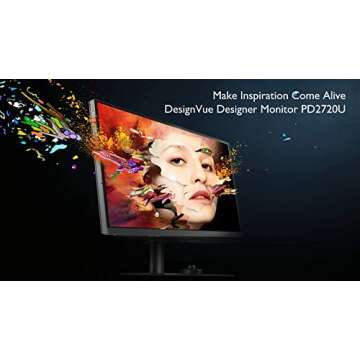 BenQ PD2720U DesignVue 27 inch 4K HDR IPS Monitor | Thunderbolt 3 for fast Connectivty |AQCOLOR Technology for Accurate Reproduction for Professionals (Renewed)