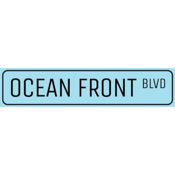 Ocean Front BLVD Metal Sign - Beach Decor Gift 16x4 Inches