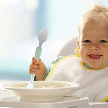 1pcs Double Head Baby Spoon,Silicone Baby Fruit Scraping Mud Spoon Feeding Spoons Training Spoon Set...