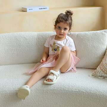 MK MATT KEELY Unisex Kids Summer Slide Sandals Baby Comfort Anti-Slip Open Toe Adjustable Walking Beach Shower Shoes for Boys Girls