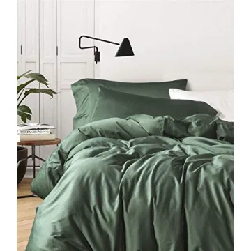 Eikei Queen Duvet Cover Set Luxury Cotton Woodland Green
