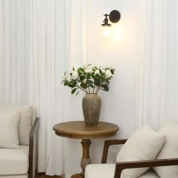 Pathson Industrial Wall Sconce with Round Clear Glass Globe Shade, Vintage Style Wall Lamp Farmhouse Wall Light Fixtures for Loft Bathroom Bedroom