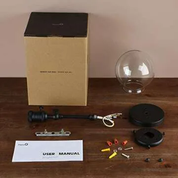 Pathson Industrial Wall Sconce with Round Clear Glass Globe Shade, Vintage Style Wall Lamp Farmhouse Wall Light Fixtures for Loft Bathroom Bedroom