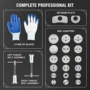 ‎DNA MOTORING TOOLS-00243 24-pcs Disc Brake Caliper Piston Compressor Wind Back Repair Tool Kit fo...