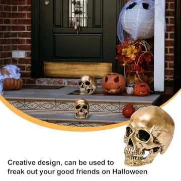 Life Size ECYC Resin Human Skull for Halloween Decor
