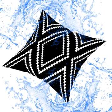 Yaofavo Outdoor Pillow Covers Set of 2, Waterproof Farmhouse Throw Pillow Covers Classical Geometric Boho Pillow Cases for Patio Garden, Black (Black&White-01, 18x18 Inch)