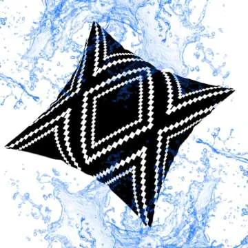 Yaofavo Outdoor Pillow Covers Set of 2, Waterproof Farmhouse Throw Pillow Covers Classical Geometric Boho Pillow Cases for Patio Garden, Black (Black&White-01, 18x18 Inch)