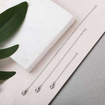 Meow Star Mothers Day Gifts for Wife Necklace Extender Sterling Silver Necklace Extenders Gold Chain...