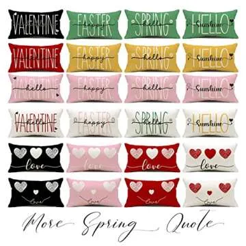 Kithomer Green Happy Easter Spring Pillow Cover for Home