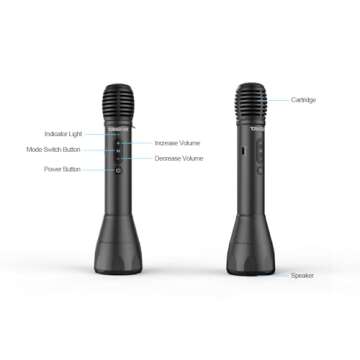 TAKSTAR 2-in-1 Bluetooth Wireless Microphone & Voice Amplifier, Portable Wireless Mic Speaker, Handheld Microphone for Singing, Karaoke, Meeting, Teach, Class, Outdoors, Speech, Party - DA10