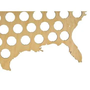 USA Beer Cap Map by Skyline Workshop (Large Maple) - Showcase your beer cap collection - Made in the USA! - Great Christmas Gift!