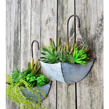 GIFTME Umbrella Hanging Wall Planter Set for Garden Decor