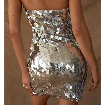 Glkaend Mini Sequin Bodycon Dress for Women