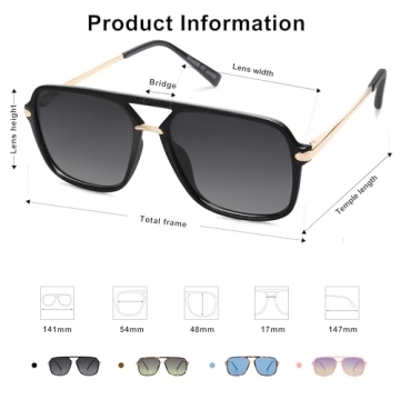 SojoS Retro Polarized Aviator Sunglasses for All Ages