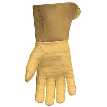 Youngstown Gloves Leather Utility Long Cuff Work Glove For Men - Kevlar Lined - Cut, Puncture, Flame...