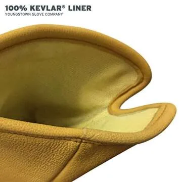 Youngstown Gloves Leather Utility Long Cuff Work Glove For Men - Kevlar Lined - Cut, Puncture, Flame Resistant, Arc Rated - Black/Tan, Small