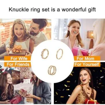 ONESING 25 Pcs Knuckle Rings for Women Stackable Rings Set Vintage Joint Finger Gold Rings for Women Men