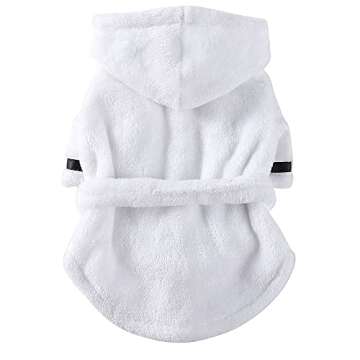 Dog Bathrobe,Adjustable Pet Robe Quick Drying Dog Bath Towel with Belt for Puppy Dogs Cats Medium