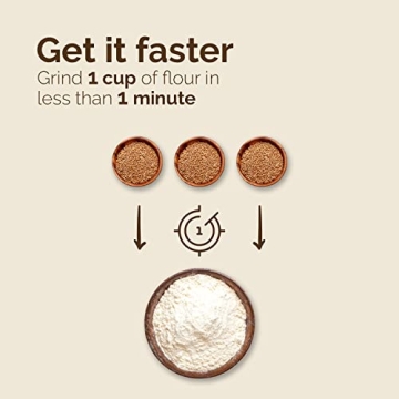 WONDERMILL Manual Hand Grain Mill Red Wonder Junior Deluxe for Dry and Oily Grains - Kitchen Flour Mill, Grain Mill Hand Crank and Spice, Corn, Wheat Stone Mill Grinder