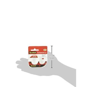 Scotch Transparent Tape 144, 0.5 in x 450 in (12.7 mm x 11.4 m) - Each