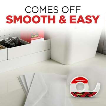 Scotch Transparent Tape 144, 0.5 in x 450 in (12.7 mm x 11.4 m) - Each