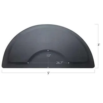 Salon Mat for Hair Stylist 3′x5′ Barber Shop Chair Mat Anti-Fatigue Salon Floor Mat - Black Semi Circle Hair Floor mats - 5/8" Thick Comfort Salon Standing Floor Mat