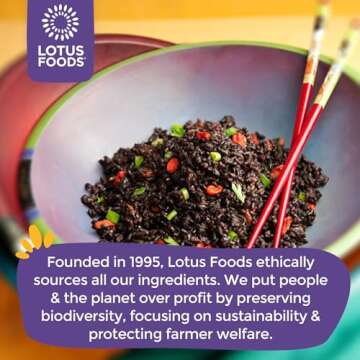 Lotus Foods Organic Forbidden Rice - Black Rice Organic, Purple Rice, Black Rice Bulk, Gluten Free H...