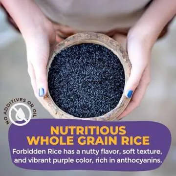 Lotus Foods Organic Forbidden Rice - Black Rice Organic, Purple Rice, Black Rice Bulk, Gluten Free Heirloom Rice, Whole Grain, Non GMO, Vegan - 15 Oz Bag (Pack of 1)