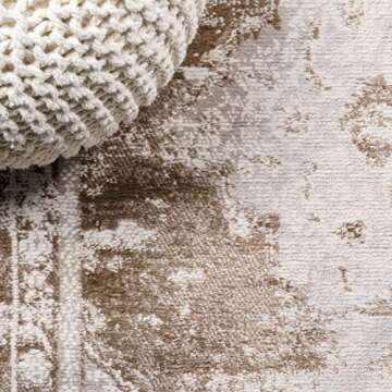 JONATHAN Y MDP400B-210 Alhambra Ornate Medallion Modern Indoor -Area Rug Vintage Bohemian Easy-Cleaning Bedroom Kitchen Living Room Non Shedding, 2 ft x 10 ft, Brown/Cream