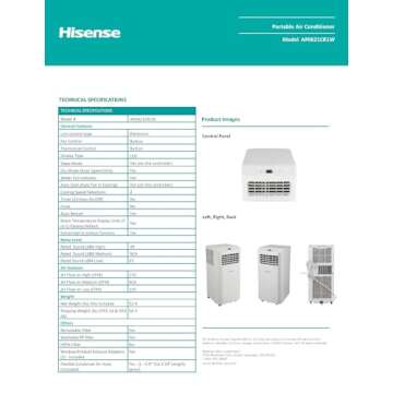 Hisense 6000 BTU Portable AC for Rooms up to 250 Sq Ft