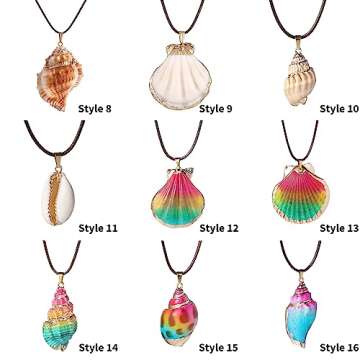 FM FM42 Seashell Necklace - Unique Mermaid Pendant Jewelry